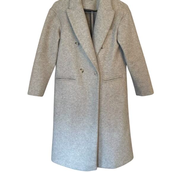 Topshop Brooke Double breasted Long Peacoat Marled Gray Coat Jacket NEW 12 Heavy - Picture 1 of 8